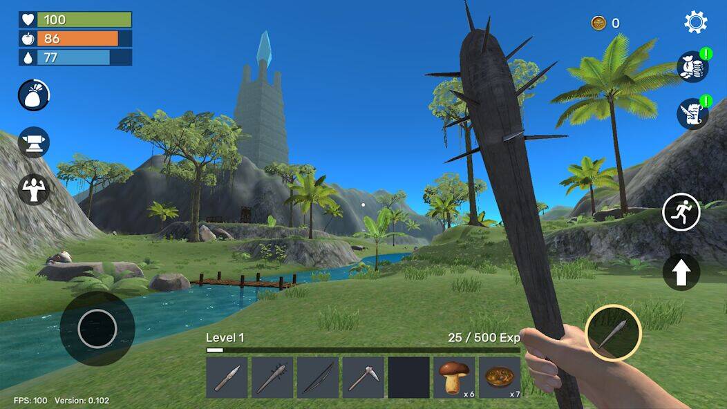 Скачать взломанную Uncharted Island: Survival RPG [Много денег] MOD apk на Андроид
