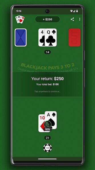 Скачать взломанную Blackjack [Бесплатные покупки] MOD apk на Андроид
