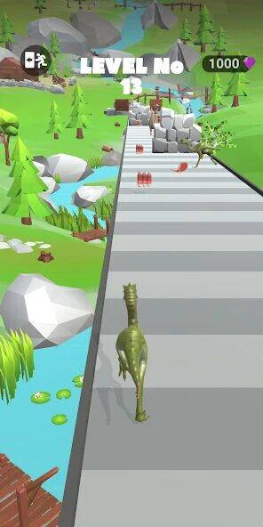 Скачать взломанную Dinosaur Game Run Dino Rush 3D [Мод меню] MOD apk на Андроид