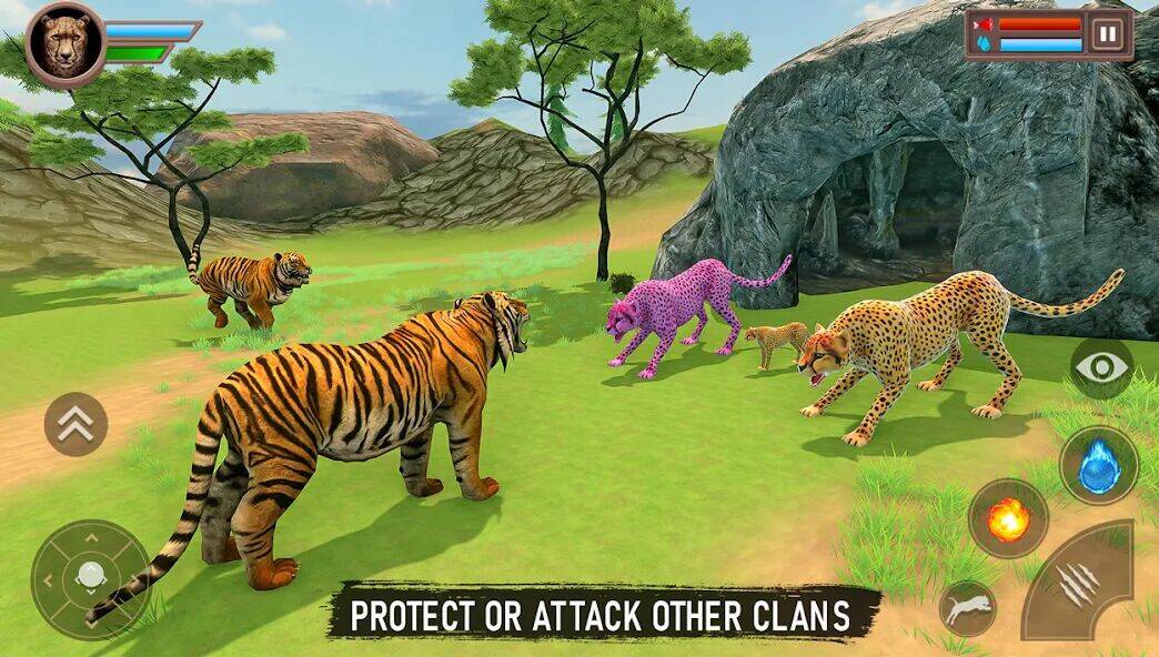 Скачать взломанную Savanna Animal Survival Game [Бесплатные покупки] MOD apk на Андроид