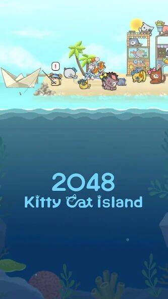 Скачать взломанную 2048 Kitty Cat Island [Много монет] MOD apk на Андроид