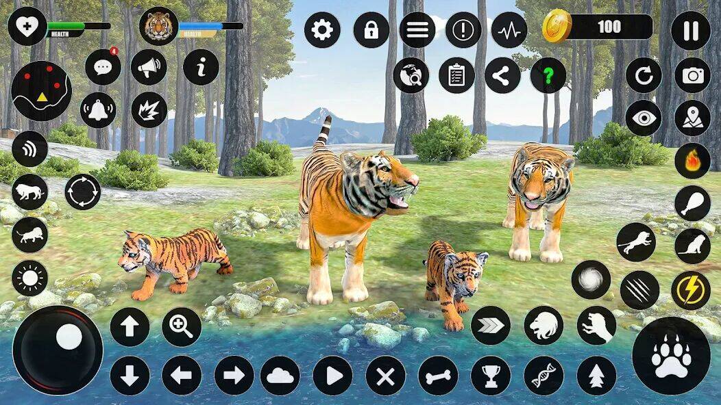 Скачать взломанную Tiger Simulator Animal Games [Бесплатные покупки] MOD apk на Андроид