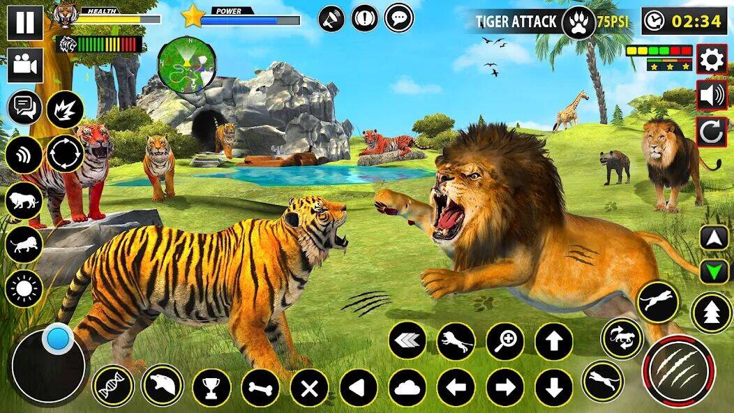 Скачать взломанную Tiger Simulator Lion games 3D [Много денег] MOD apk на Андроид