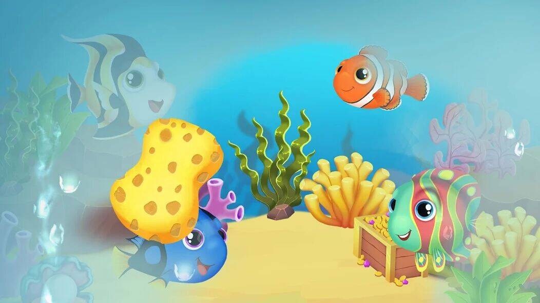 Скачать взломанную Аквариум с рыбками для малышей [Много денег] MOD apk на Андроид