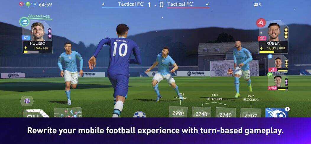 Скачать взломанную EA SPORTS Tactical Football [Много денег] MOD apk на Андроид