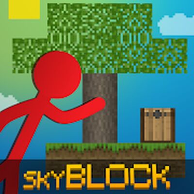 Скачать взломанную Stickman vs Multicraft: Skyblock Craft [Много монет] MOD apk на Андроид