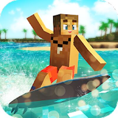 Скачать взломанную Surfing Craft: Crafting, Stunts & Surf Games World [Много денег] MOD apk на Андроид