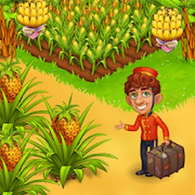Скачать взломанную Райская ферма игра веселая и семейная:Остров Удачи [Бесплатные покупки] MOD apk на Андроид