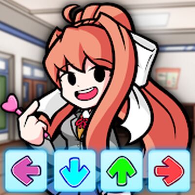 Скачать взломанную Monika Doki Club FNF Battle [Бесплатные покупки] MOD apk на Андроид