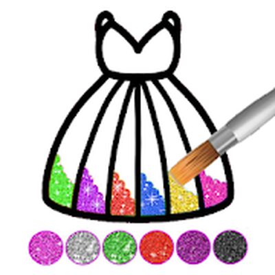 Скачать Glitter dress coloring and drawing book for Kids [Полная версия] RUS apk на Андроид