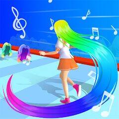 Скачать взломанную Racing Hair - Music Dance 3D [Бесплатные покупки] MOD apk на Андроид