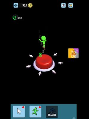 Скачать взломанную Idle Green Button [Много монет] MOD apk на Андроид