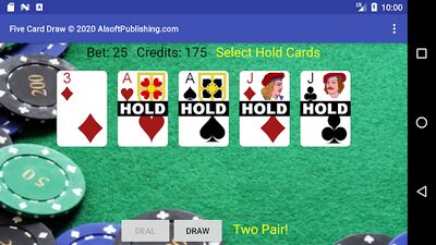 Скачать взломанную Five Card Draw Poker [Много денег] MOD apk на Андроид