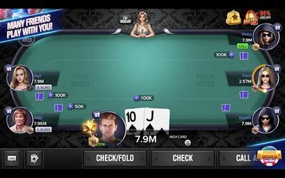 Скачать взломанную Poker World Mega Billions [Много денег] MOD apk на Андроид