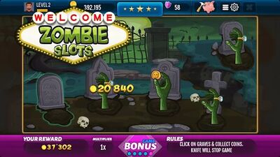 Скачать взломанную Zombie Slots - бесплатный игровой автомат казино [Бесплатные покупки] MOD apk на Андроид