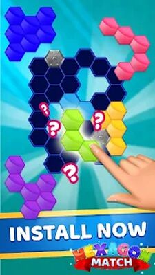 Скачать взломанную Hexagon Match [Бесплатные покупки] MOD apk на Андроид