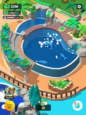 Скачать взломанную Idle Zoo Tycoon 3D - Animal Park Game [Много денег] MOD apk на Андроид