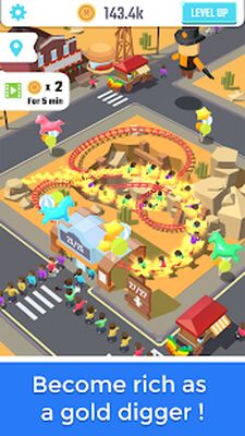 Скачать взломанную Idle Roller Coaster [Бесплатные покупки] MOD apk на Андроид