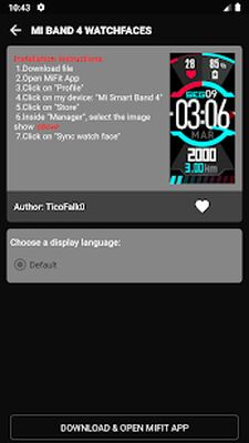 Скачать Tool Mi Band 4 WatchFace [Полная версия] RU apk на Андроид
