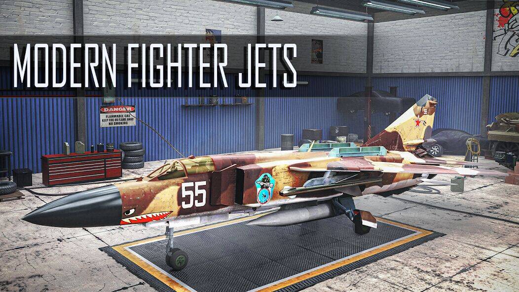 Скачать взломанную Jet Fighter: Plane Game [Бесплатные покупки] MOD apk на Андроид