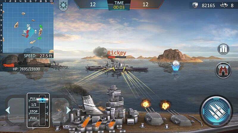 Скачать взломанную Атака военных кораблей 3D [Мод меню] MOD apk на Андроид