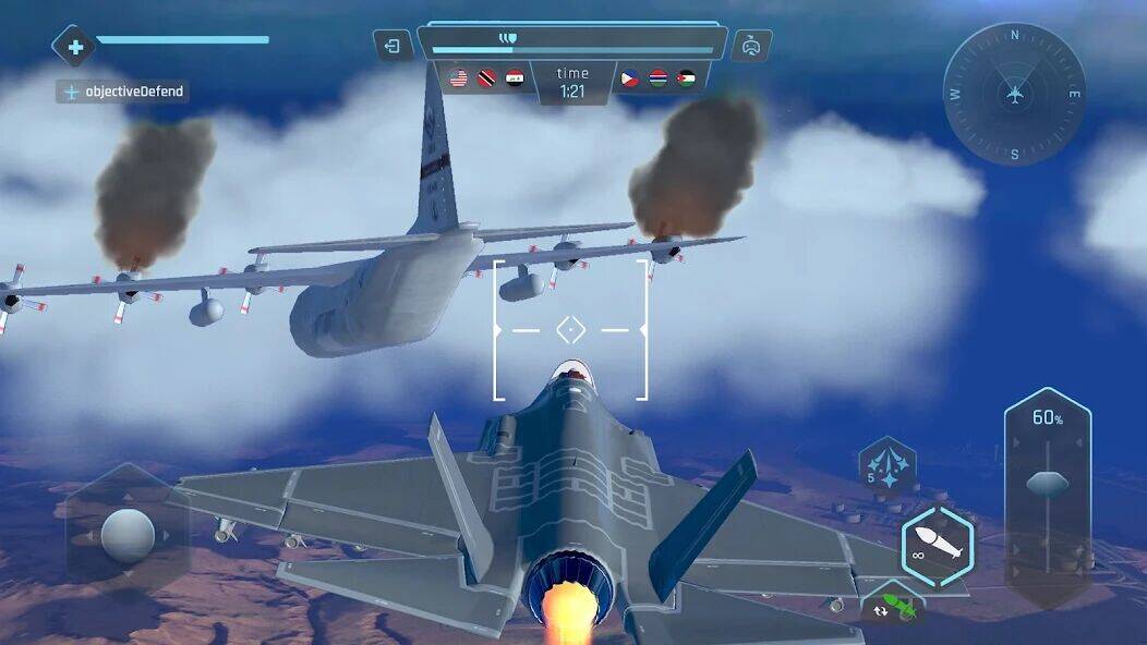 Скачать взломанную Sky Warriors: воздушные бои [Много денег] MOD apk на Андроид