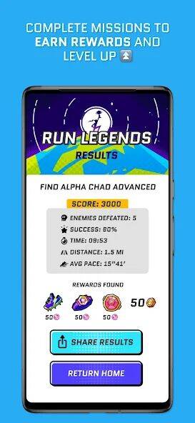 Скачать взломанную Run Legends: Co-op Fitness RPG [Бесплатные покупки] MOD apk на Андроид