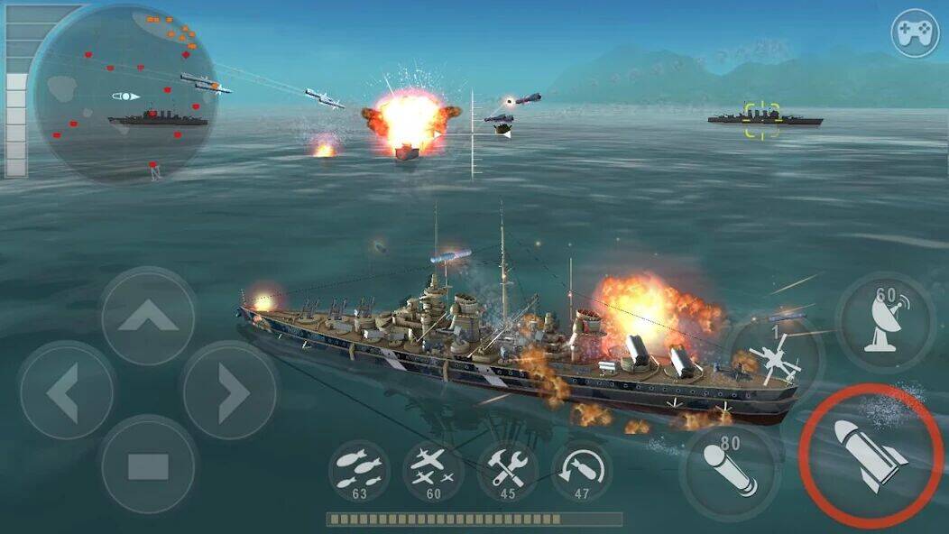 Скачать взломанную Морская битва: Мировая война [Бесплатные покупки] MOD apk на Андроид