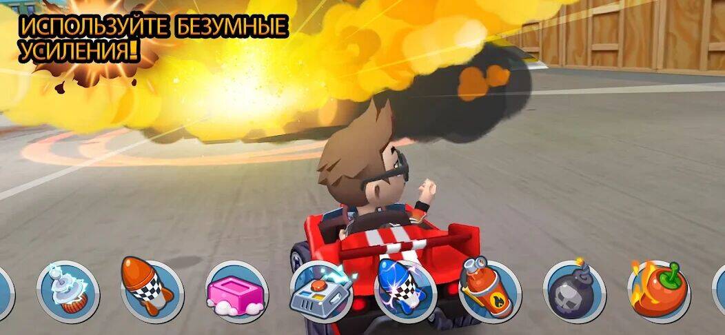 Скачать взломанную Boom Karts Multiplayer Racing [Много монет] MOD apk на Андроид