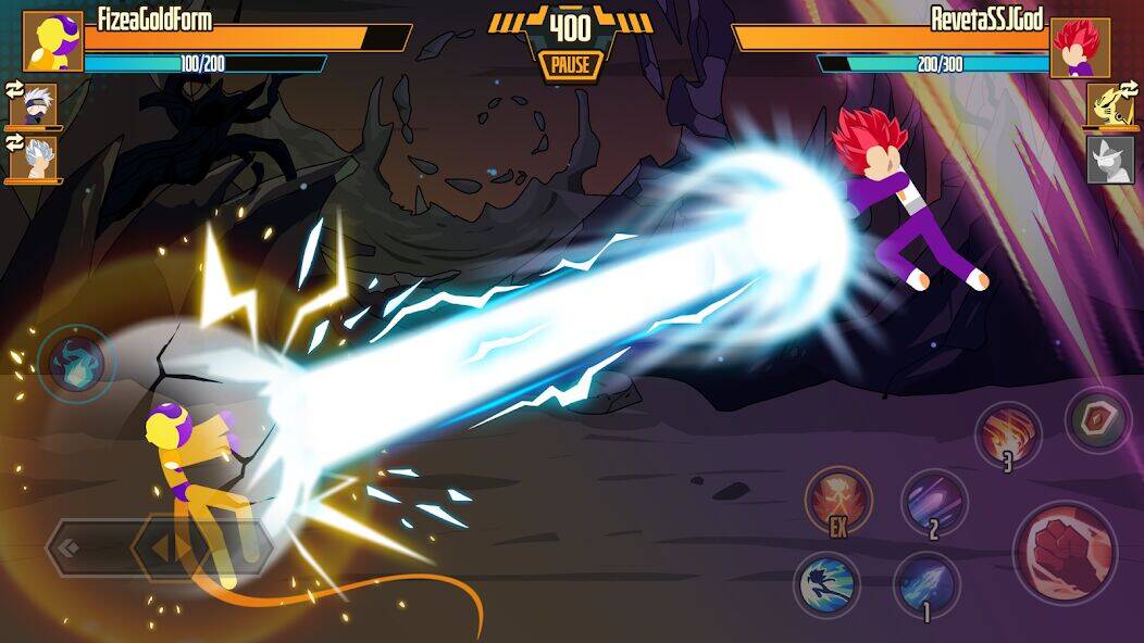 Скачать взломанную Stickman Dragon Fight - Super  [Много монет] MOD apk на Андроид