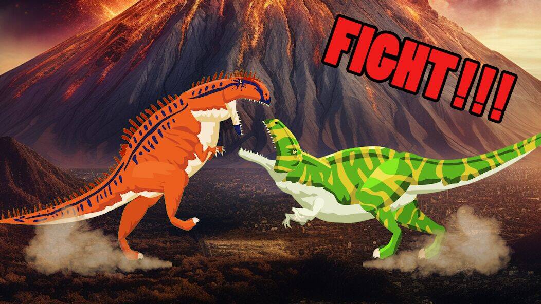 Скачать взломанную T-Rex Fights More Dinosaurs [Много денег] MOD apk на Андроид