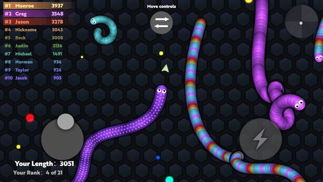 Скачать взломанную Slide.io - Голодная змейка [Много денег] MOD apk на Андроид