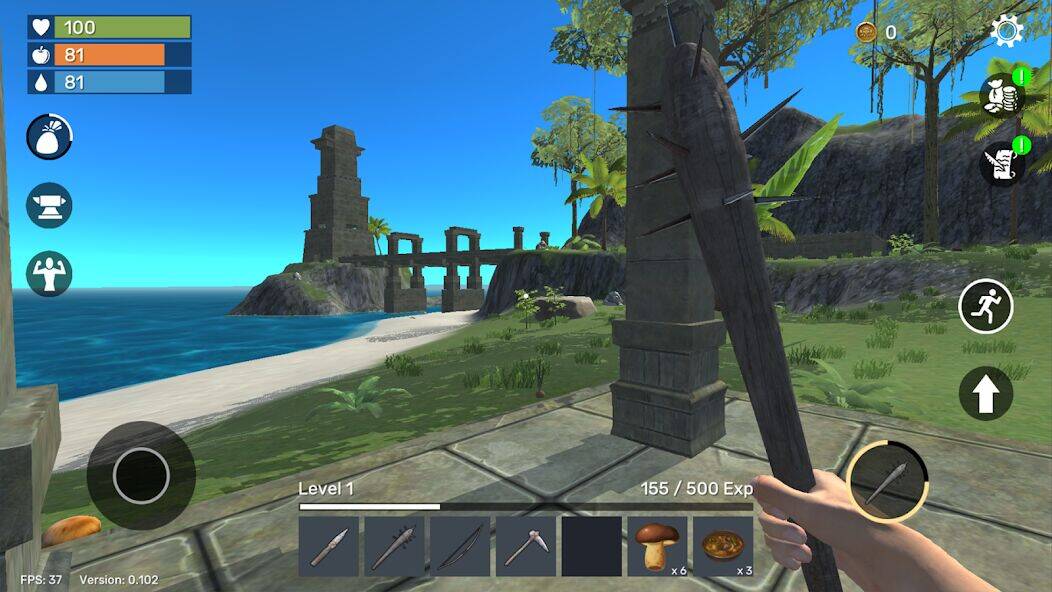 Скачать взломанную Uncharted Island: Survival RPG [Много денег] MOD apk на Андроид