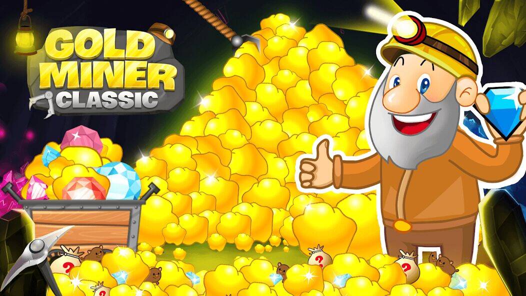 Скачать взломанную Gold Miner Classic: Gold Rush [Мод меню] MOD apk на Андроид