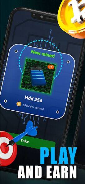 Скачать взломанную Merge Crypto Miner: Earn Money [Много денег] MOD apk на Андроид