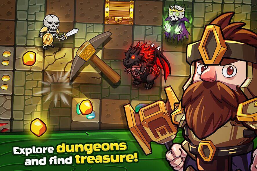 Скачать взломанную Mine Quest: Dwarven Adventure [Бесплатные покупки] MOD apk на Андроид