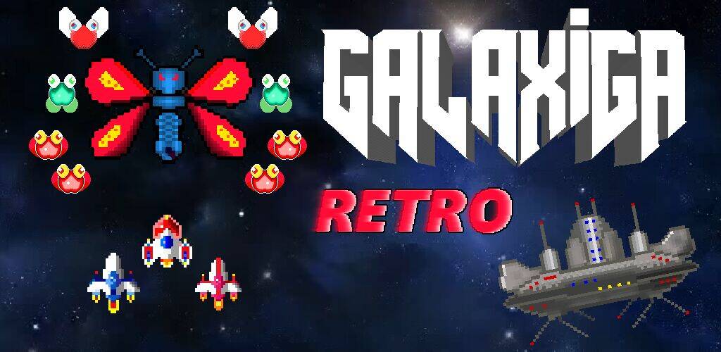 Скачать взломанную Galaxiga Retro Arcade Action [Много денег] MOD apk на Андроид