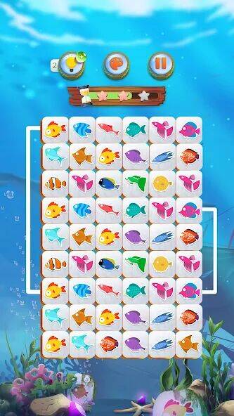 Скачать взломанную Mahjong Connect Fish World [Бесплатные покупки] MOD apk на Андроид