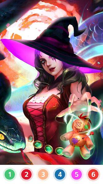 Скачать взломанную Witch & Wizard Color by Number [Бесплатные покупки] MOD apk на Андроид