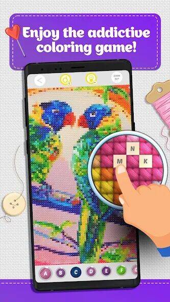 Скачать взломанную Cross Stitch Coloring Art [Много денег] MOD apk на Андроид