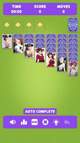 Скачать взломанную Sexy solitaire girls: ani card [Бесплатные покупки] MOD apk на Андроид