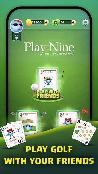 Скачать взломанную Play Nine: Golf Card Game [Много монет] MOD apk на Андроид