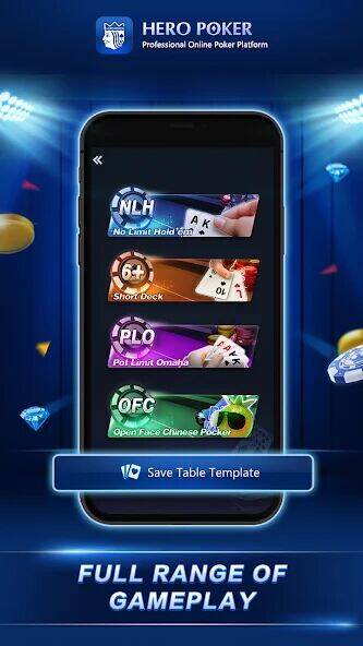 Скачать взломанную HeroPoker [Бесплатные покупки] MOD apk на Андроид