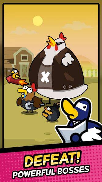 Скачать взломанную Duck vs Chicken : Idle Defense [Бесплатные покупки] MOD apk на Андроид