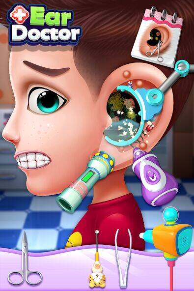 Скачать взломанную Доктор уха - Crazy Ear Doctor [Много монет] MOD apk на Андроид