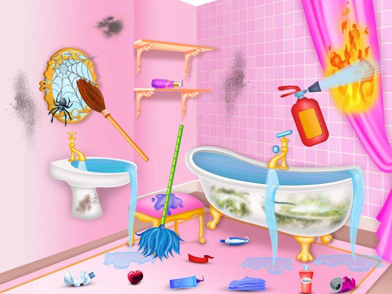 Скачать взломанную принцесса уборка дома приключе [Мод меню] MOD apk на Андроид