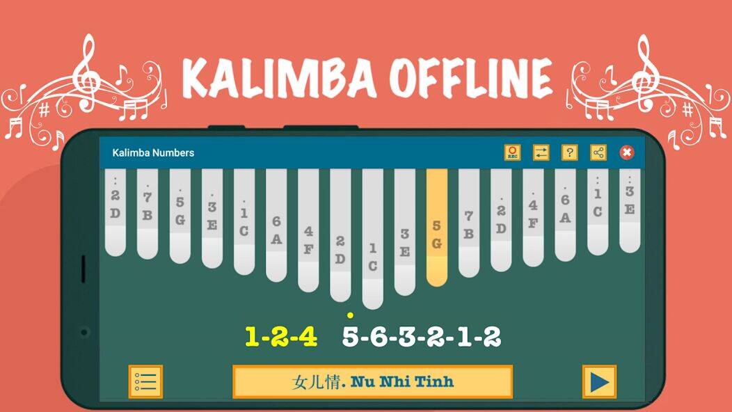 Скачать взломанную Kalimba App With Songs Numbers [Много монет] MOD apk на Андроид