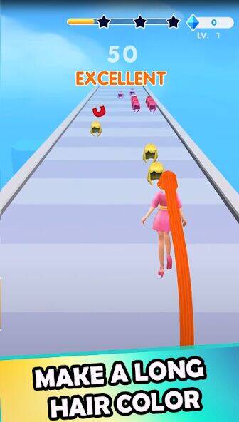 Скачать взломанную Hair Challenge Dancing Race 3D [Бесплатные покупки] MOD apk на Андроид