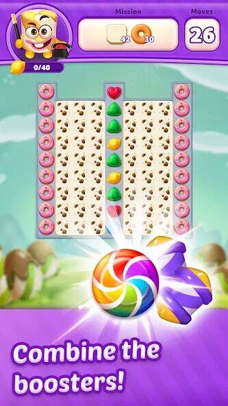 Скачать взломанную Lollipop Sweet Heroes Match3 [Бесплатные покупки] MOD apk на Андроид