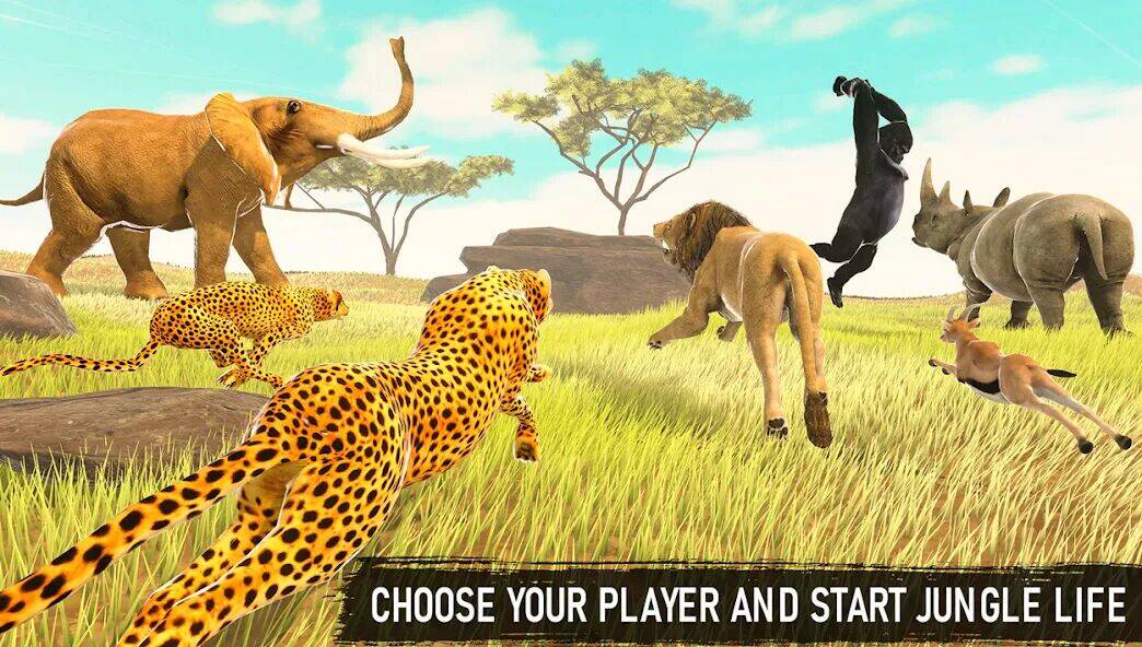 Скачать взломанную Savanna Animal Survival Game [Бесплатные покупки] MOD apk на Андроид